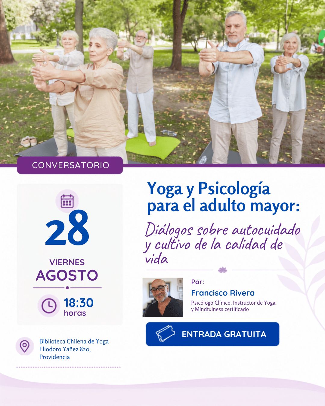 CONVERSATORIO Yoga y Psicología para el adulto mayor